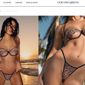 GOD SAVE QUEENS BIKINI TOP (NEW WITH TAGS NWT) SMALL SWIMWEAR BRA LEOPARD ANIMAL